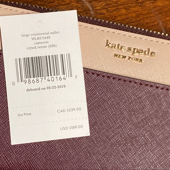 Kate Spade CAMERON SAFFIANO LEATHER Zip Wallet NWT - Picture 3 of 8